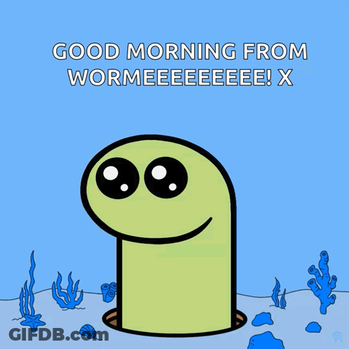 Worm Saying Good Morning GIF