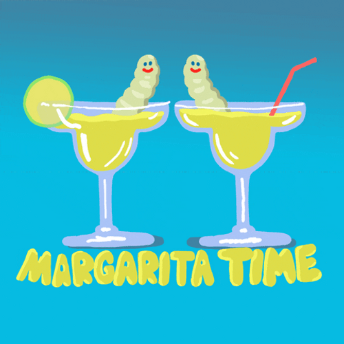 Worms Kissing Margarita Time GIF