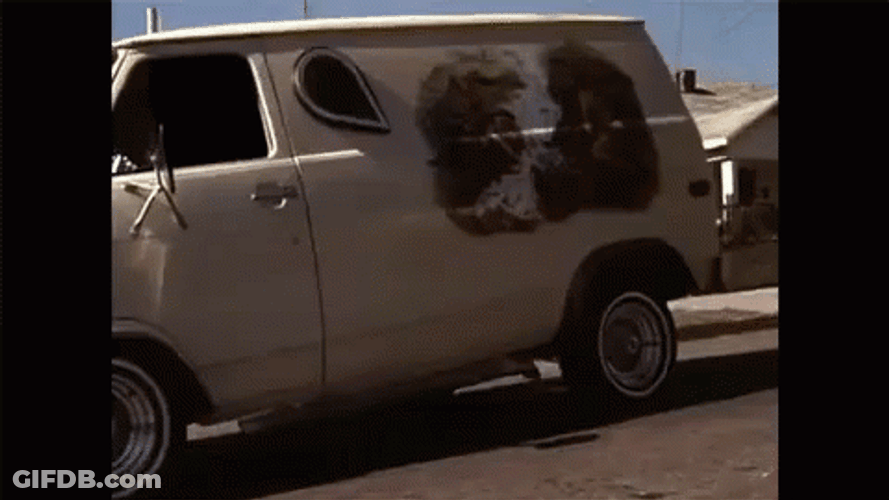 Worn Out White Van GIF