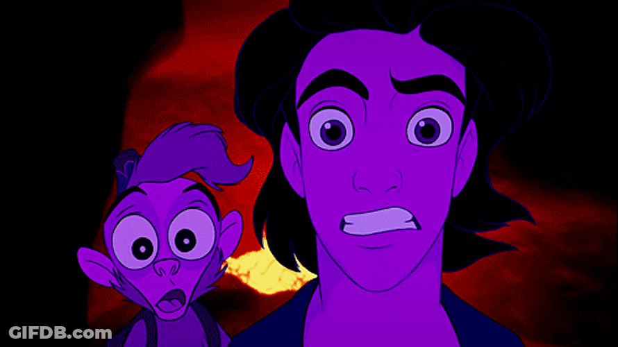 Worried Animated Aladdin Panicking GIF