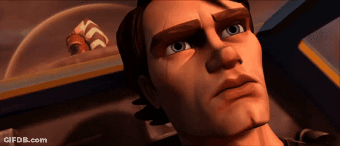 Worried Face Anakin Skywalker 3D GIF