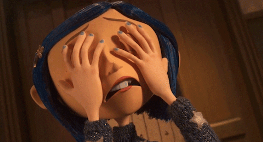 Worried Face Palm Coraline Tim Burton Animation GIF