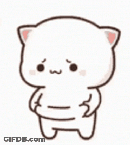 Worried Mochi Pinching Tummy GIF