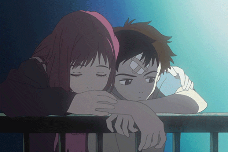 Wounded Boy Anime Cuddle GIF