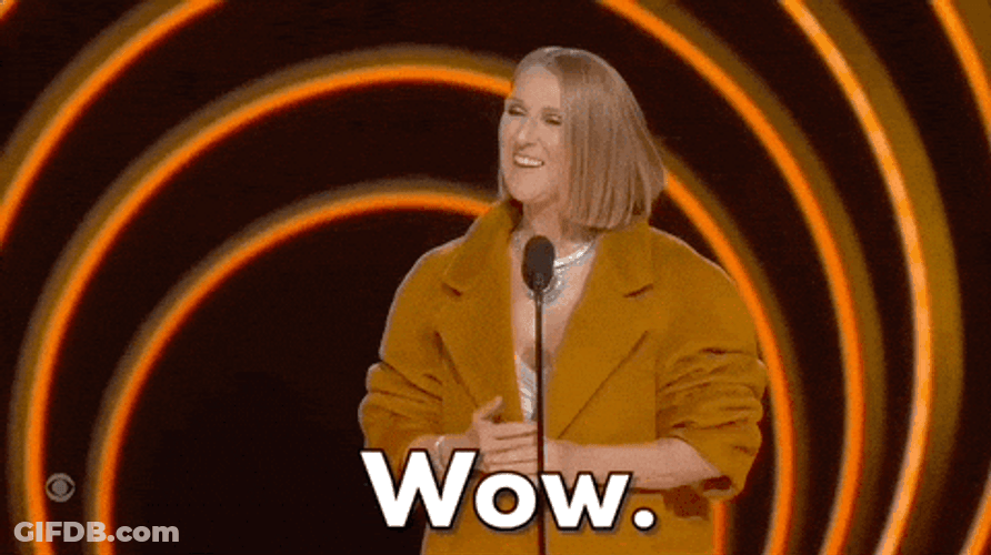 Wow Celine Dion GIF