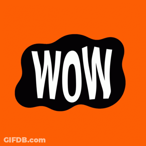 Wow Written In White On Black GIF