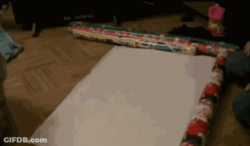 Wrapping Gift Cat GIF