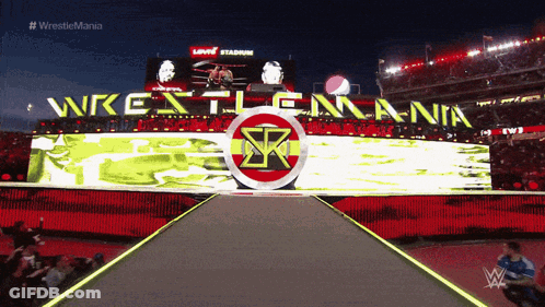 Wrestlemania Sign In Large Stadium GIF