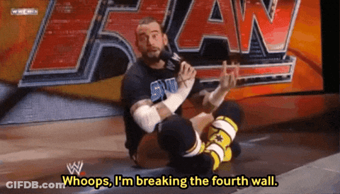 Wrestler Breaking Fourth Wall GIF