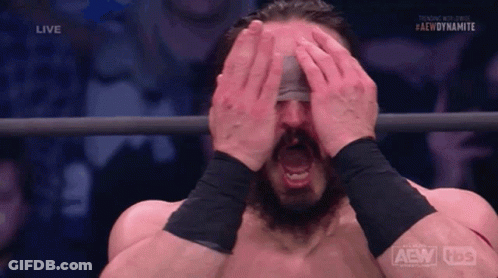 Wrestler Covering Eyes While Screaming GIF