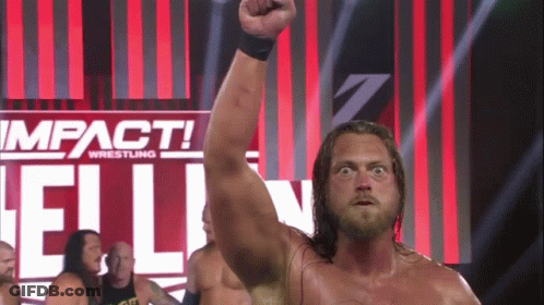 Wrestler Fist Raised Impact Wrestling Banner GIF