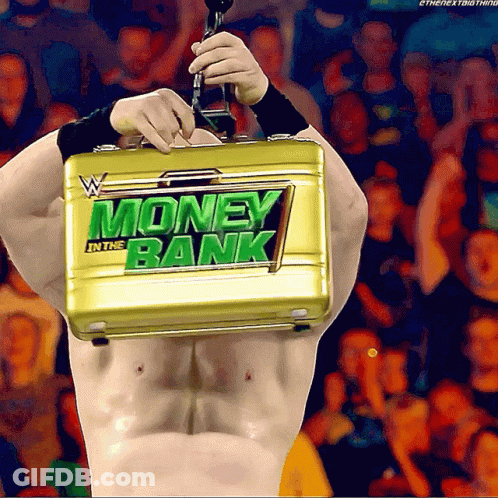 Wrestler Holding Money In The Bank Briefcase GIF