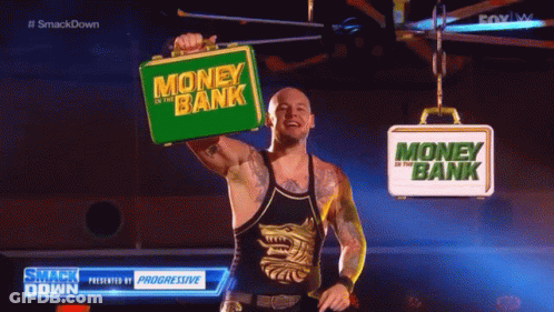 Wrestler Holding Money In The Bank Case GIF