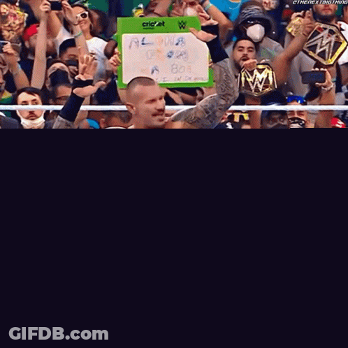 Wrestler Holding NL World Champions Sign GIF