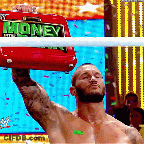 Wrestler Holding Red Briefcase Saying Money GIF