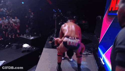 Wrestler In All Elite Trunk GIF