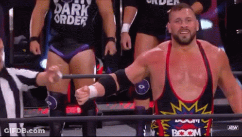 Wrestler In Black Dark Order Tank Top GIF