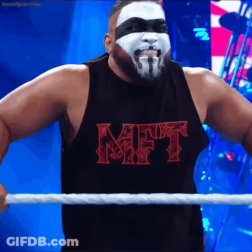 Wrestler In Black MFT Tank Top GIF