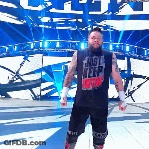 Wrestler In Black Shirt Saying Just Keep Fighting GIF