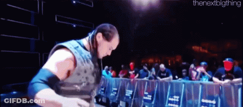 Wrestler In Front Of Crowd Behind Barrier GIF