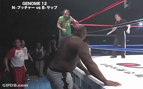 Wrestler In Green Shirt Saying Gene 12 GIF