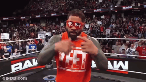 Wrestler In Red Shirt And Sunglasses Saying Yeet GIF