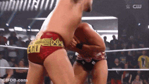 Wrestler In Red Shorts ECG GIF