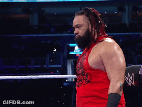 Wrestler In Red Tank Top GIF