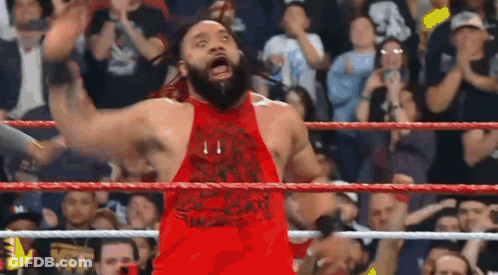 Wrestler In Red Tank Top GIF