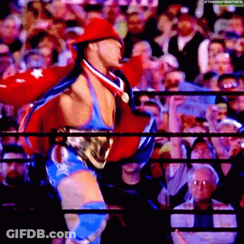 Wrestler In Red White Blue Outfit Medal GIF