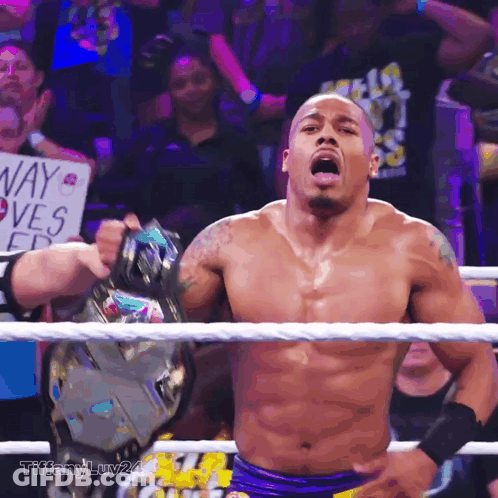 Wrestler In Ring Saying Way Loves Ed GIF