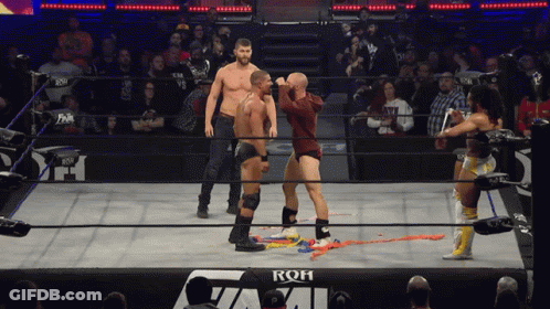 Wrestler In Ring With ROH Logo GIF