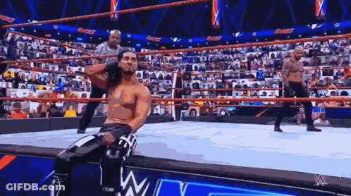 Wrestler In Ring With W GIF