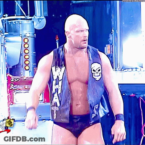 Wrestler In Vest With Skull GIF