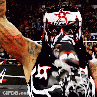 Wrestler In Zebra Mask And Gloves Before Crowd GIF