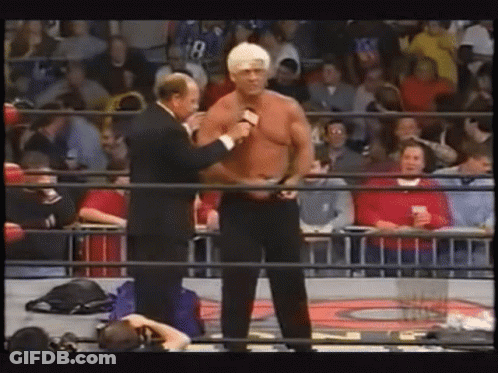 Wrestler Interviewed By Man In Suit GIF