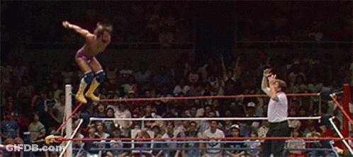 Wrestler Jumping In Ring GIF