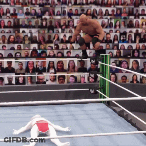 Wrestler Jumping Over Another In Video Game GIF