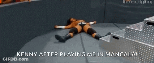 Wrestler Laying Floor Saying Kenny After Playing Me Mancala GIF
