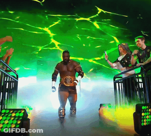 Wrestler Number 24 Belt Exits Tunnel GIF