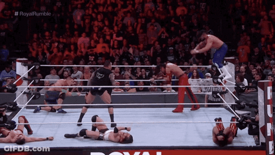 Wrestler Randy Orton Ring Splash GIF