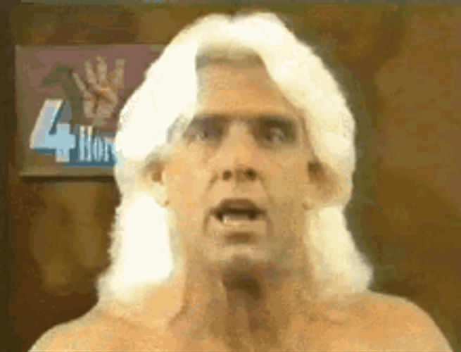 Wrestler Ric Flair Woo Reaction With Hand GIF
