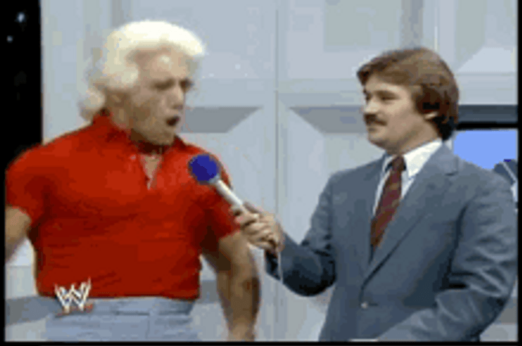 Wrestler Ric Flair Woo Shaking Head Reaction GIF