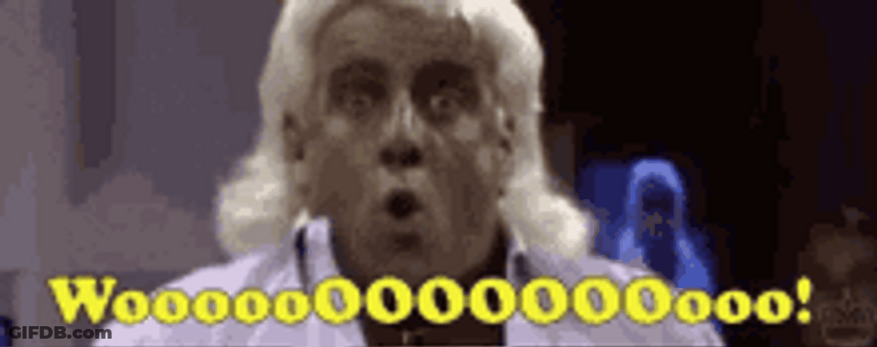 Wrestler Ric Flair Woo Shocked Reaction GIF