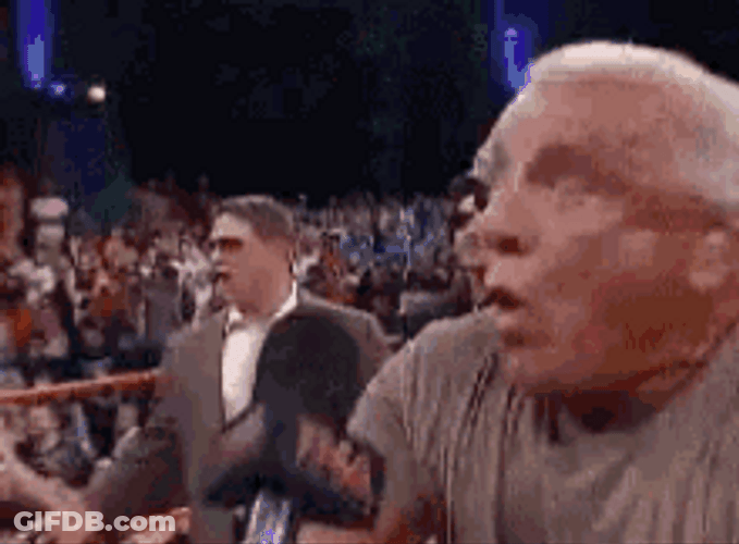 Wrestler Ric Flair Woo With Another Man GIF