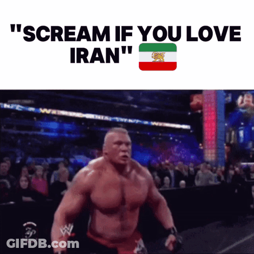Wrestler Says Scream If You Love Iran GIF