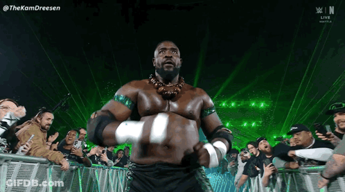Wrestler Says Thekamdreesen To Crowd GIF