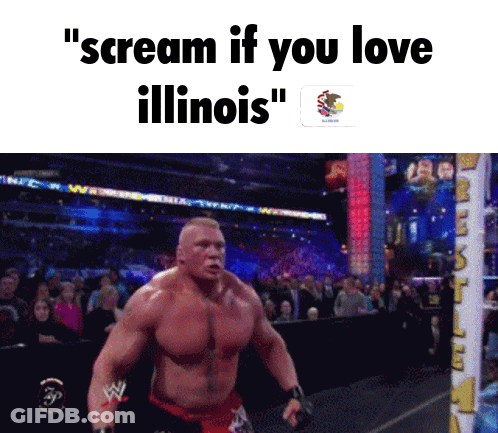 Wrestler Scream If You Love Illinois GIF