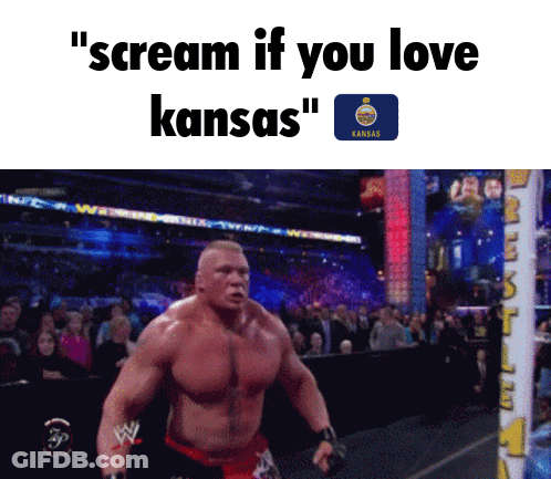 Wrestler Scream If You Love Kansas GIF