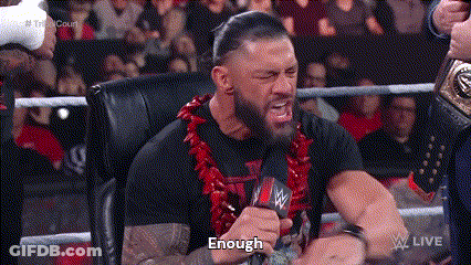 Wrestler Sitting In Chair Saying Enough GIF